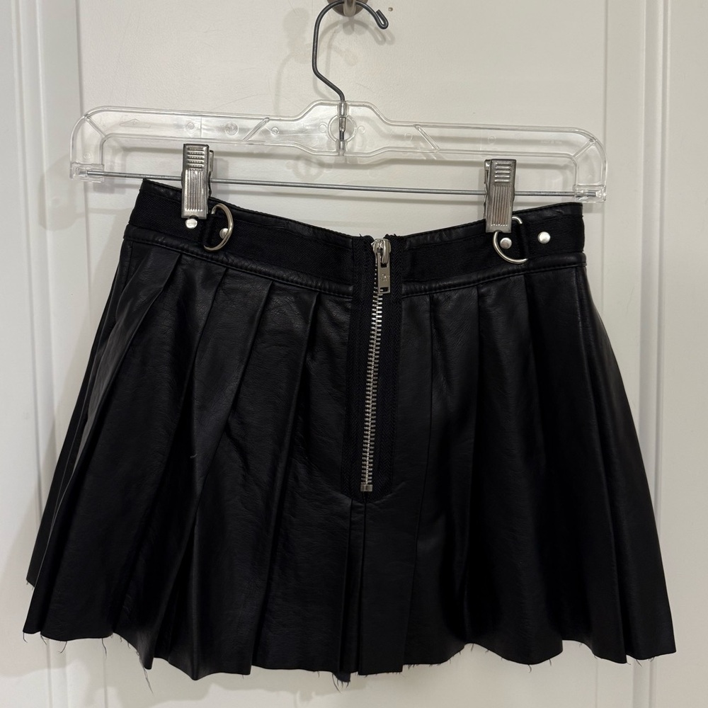 Current Mood Black Pleather Mini Mini Skirt - Picture 2 of 3